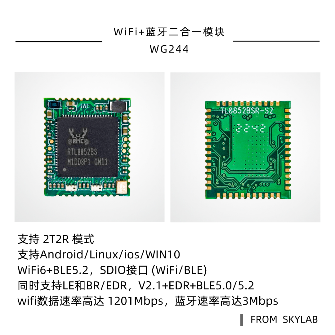 SDIO wifi6模块WG244可以实现哪些功能，SDIO接口wifi蓝牙二合一模块应用场景